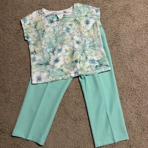 EUC Alfred Dunner set, top sz XL, pants size 18 (approximate 27" inseam)